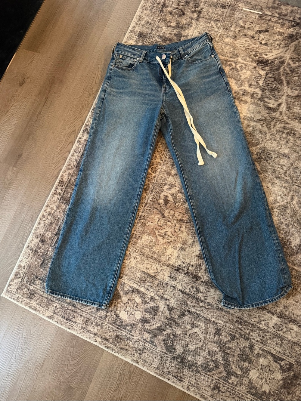 J. Crew Wide-Leg Women's Jeans in Medium Blue Denim
